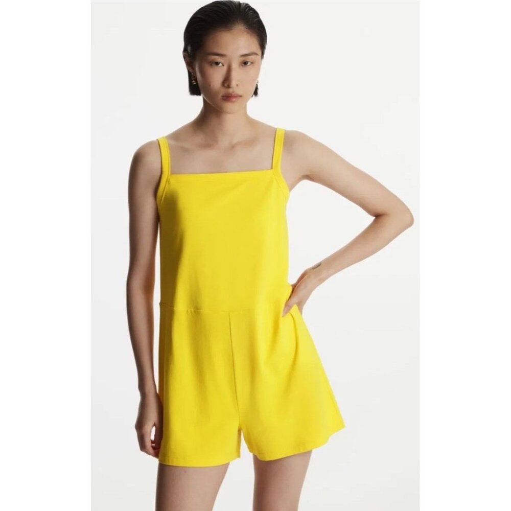 COS Yellow Square-Neck Romper